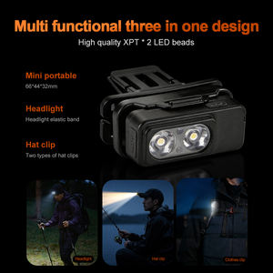 Linterna Multifunción Tres en Uno WOSEN Súper Brillante, Impermeable, Mini, Portátil, con Clip para Gorra, Sensor Magnético de Ondas, Recargable por USB - Product Image 3