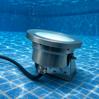 Lumière de fontaine sous-marine IP68 RGB DMX en acier inoxydable, transformateur inclus pour la décoration de piscine extérieure, de jardin et d'eau