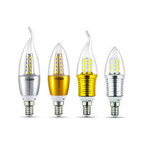 Ampoule LED vintage populaire E27 E14 à culot pointu, à bulles, transparente, blanche, à intensité variable, CRI 80, >500 lumens