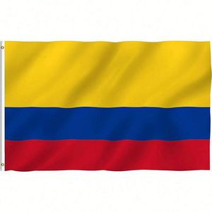 Bandera de Colombia de 3x5 pies, colores vivos, diseño personalizado, poliéster con ojales de latón, amarillo, azul, rojo, para exteriores - Product Image 1