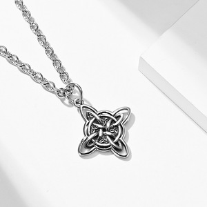 Collar de Nudo Retro de Acero Inoxidable, Colgante de Nudo Infinito de Acero de Titanio - Product Image 2