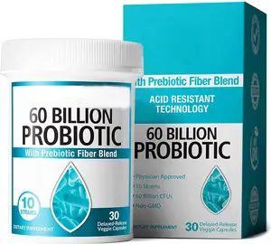 Probiotics Prebiotics 60億の生きたバクテリアが腸の健康をサポート60のビタミンEカプセル