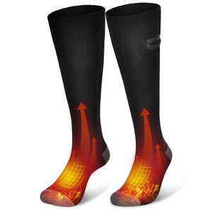 Chaussettes chauffantes lavables, température réglable, bas chauffants d'hiver avec 2 piles rechargeables USB de 4000mAh - Product Image 5