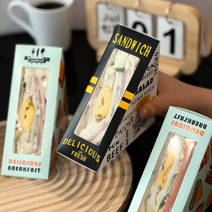 Caja de papel Kraft desechable personalizada para desayuno, envoltura de sándwich, Rectangular hamburguesa, sushi, embalaje de alimentos, compensación para azúcar - Product Image 6