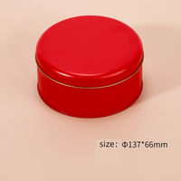Boîte en étain ronde unie 137*66mm, boîtes à biscuits multicolores, boîtes en étain pour bonbons de mariage et cadeaux de mariée en gros