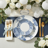 Service de table en céramique vert floral personnalisé pour mariage, assiettes en porcelaine de luxe avec motif d'oiseau, vaisselle de détail pour événements et boutiques de cadeaux