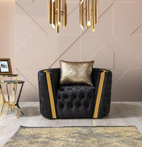 Stainless Steel Frame Living Room Furniture Modern Luxury <strong>Velvet</strong> Sofa High Quality Upholstered Sofa Set for Home Hotel Lobby - Product Image 6