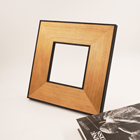 Marco de Fotos Personalizado con Diseño Europeo de Grano de Madera Amarillo, Hecho a Mano, Ecológico, con Relieve Impreso, Entrega Rápida
