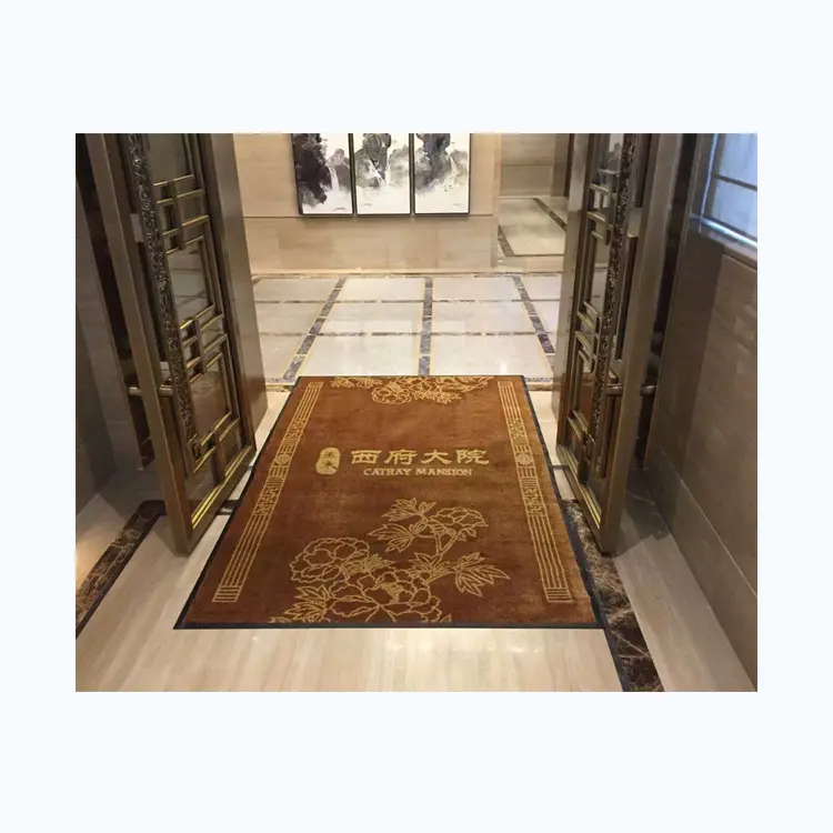 Wholesale Commercial and hotel Nylon Printed Carpet Door Rug and Custom Logo outdoor Carpet Entrance doormat