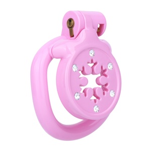 ANOSX Pink Resin <b>Dual</b>-color Design Purity <b>Lock</b> Male Chastity Device - Product Image 1