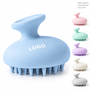 Brosses à cheveux en silicone naturel personnalisables avec logo pour femmes, brosses de massage douces pour le bain, peignes pour cheveux, vente en gros pour usines - Product Image 1
