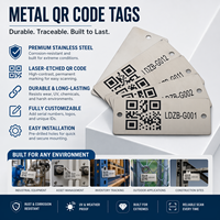Etiqueta de Código QR de Acero Inoxidable Grabada con Láser de Alto Contraste Personalizada, Etiqueta de Código de Barras Metálica para Identificación de Activos, para Gestión de Inventario