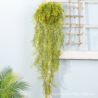 Fleurs artificielles murales décoratives, paniers suspendus en plastique, plantes en rotin, verdure artificielle