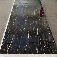 Panneau mural 3D en PVC marbré avec revêtement UV brillant, imperméable, résistant à l'humidité et aux moisissures, pour décoration intérieure