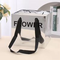 Sac en papier pour bouquet de fleurs imperméable personnalisé avec poignée en ruban, emballage pour fleuriste, sac cadeau, logo personnalisé