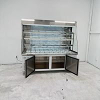 Vitrine Réfrigérée Mobile à Roues pour Malatang, Type Ouvert, Refroidissement Uniforme, Idéale pour la Restauration, Présentoir Réfrigéré pour Hot Pot Épicé