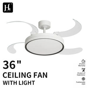 Ventilateur de plafond LED invisible rétractable de haute qualité, personnalisable, pour l'intérieur, 42W, 42 pouces, ABS, 4 pales, avec télécommande - Product Image 2