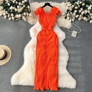 Robe de soirée longue plissée et volantée de luxe pour femmes, directement de l'usine, idéale pour les banquets mondains - Product Image 2