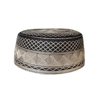 Chapeau Kufi musulman pour adulte brodé sur mesure, chapeau islamique imprimé à dessus plat, chapeau ethnique islamique arabe