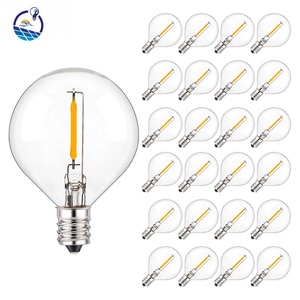 <span class=keywords><strong>Ampoule</strong></span> <span class=keywords><strong>LED</strong></span> de remplacement E12 G40 Globe AC110V 220V 1W Équivalent 2200K Blanc Chaud pour Décoration de Guirlande Lumineuse Intérieure et Extérieure - Product Image 1