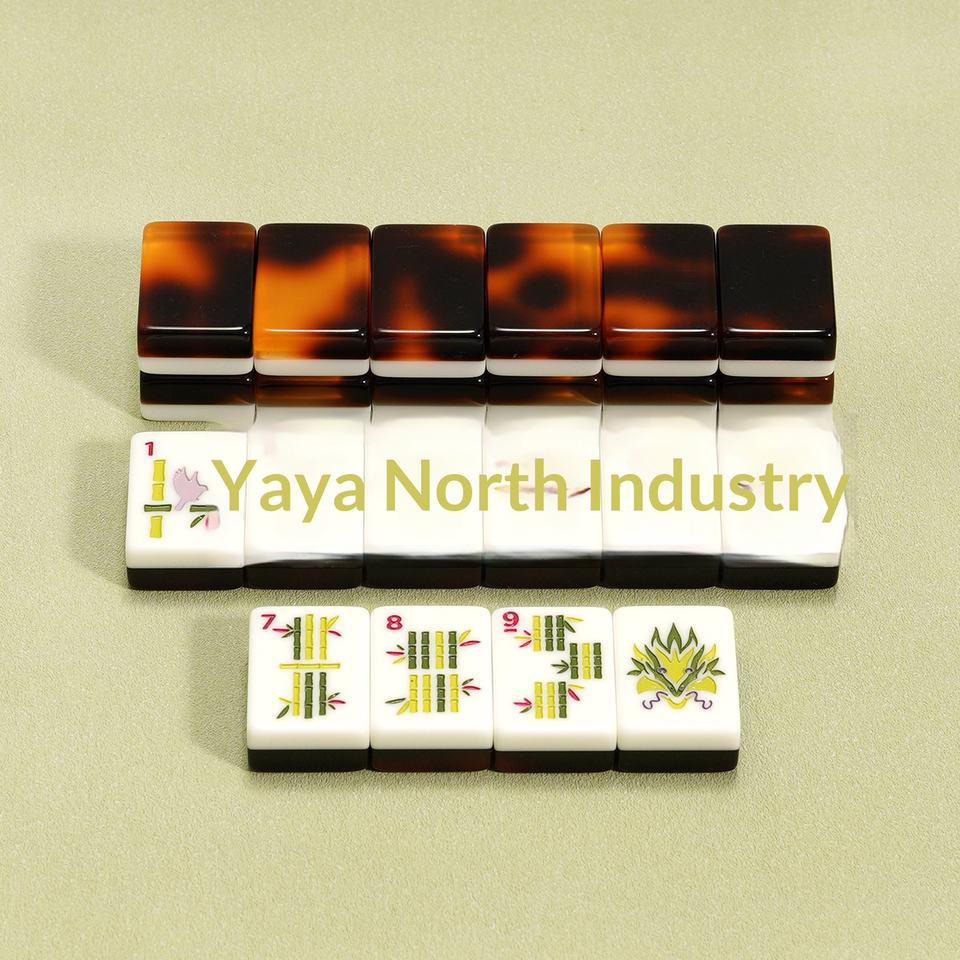Customized American Mahjong Set with Tortoiseshell Pattern and Printed ...