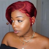 Perruque Bob Courte Droite en Cheveux Humains avec Dentelle Frontale 13x4, Cheveux de Bébé Naturels, Couleur Personnalisée pour Femmes Noires