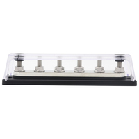 Barre de distribution robuste 250A en cuivre T2 nickelé avec 6 bornes à goujons M8 anti-vibration pour applications solaires, VR, marines et camions