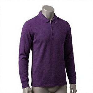 Polo Personalizado de Manga Larga con Cierre de Cremallera para Hombre, Mezcla de Algodón Premium, Informal, para Negocios o Golf, Fabricante OEM ODM - Product Image 6