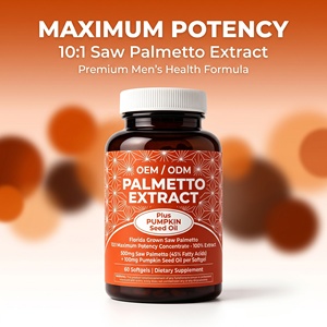 Extracto de Saw Palmetto OEM 10X Potencia, Aceite de Semilla de Calabaza, Salud Prostática, Alivio de la Micción, Crecimiento del Cabello, <span class=keywords><strong>Bloqueador</strong></span> de DHT, 60 Cápsulas Blandas para Adultos - Product Image 1