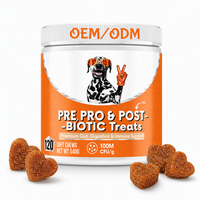 Friandises à mâcher probiotiques OEM pour chiens, soutien immunitaire, absorption améliorée des nutriments, probiotiques actifs (100M UFC/g), prébiotiques FOS