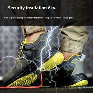 Chaussures de sécurité isolées 6KV anti-écrasement et anti-perforation, respirantes, pour sports de plein air, avec semelle en caoutchouc, résistantes à l'usure, pour l'été - Product Image 2