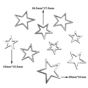 Colgante hueco de estrella de cinco puntas de acero inoxidable para la fabricación de pendientes, accesorios de joyería H1061 - Product Image 4