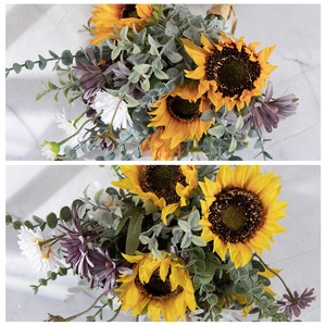 Bouquet de fleurs artificielles CallaFloral Tournesol en tissu tissé plastique pour décoration maison et mariage CF01266 - Product Image 3