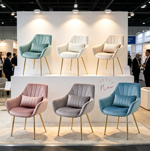 Silla de Escritorio de Lujo <span class=keywords><strong>con</strong></span> Tapizado de Terciopelo, Almohada Lumbar Extraíble y <span class=keywords><strong>Base</strong></span> Dorada, Respaldo Acolchado Vertical, <span class=keywords><strong>Ruedas</strong></span> Silenciosas para Dormitorio o Maquillaje - Product Image 6