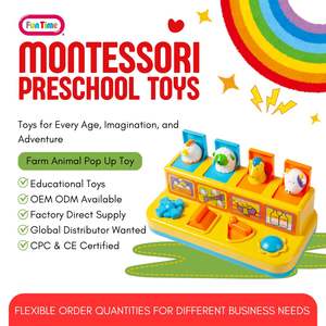 ของเล่นป๊อปอัพสัตว์เลี้ยงในฟาร์มสำหรับเด็กเล็ก ของเล่นมอนเตสซอรี่แบบฝึกเหตุผลและผล ของเล่นเสริมพัฒนาการกล้ามเนื้อมัดเล็กสำหรับเด็กก่อนวัยเรียน ของเล่นเสริมทักษะการเรียนรู้สำหรับเด็ก ได้รับมาตรฐาน CPC CE จากโรงงาน - Product Image 1