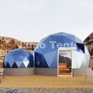 Tenda Luxo High-end Hotel tenda casa 6M + 3M collegato con doppi vetri in vetro geodetica tenda a cupola per <span class=keywords><strong>Glamping</strong></span> <span class=keywords><strong>Resort</strong></span> - Product Image 2