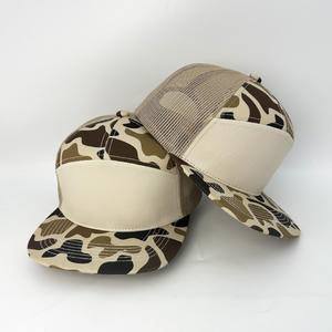 قبعة رجالية قابلة للتعديل بتصميم شبكي على شكل حيوانات، قبعة أب بـ 7 ألواح من القطن، قبعات ريتشاردسون 168 سناب باك، قبعات تراكر مخصصة بنمط التمويه - Product Image 1