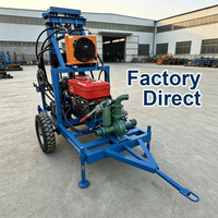 Petite foreuse hydraulique rotative diesel pour puits d'eau, moteur portable, profondeur de forage maximale de 150 m, entretien facile, garantie 1 an