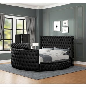 <span class=keywords><strong>Lit</strong></span> rembourré en velours <span class=keywords><strong>de</strong></span> taille Queen King Size personnalisé en usine OEM avec ascenseur <span class=keywords><strong>de</strong></span> télévision intégré et <span class=keywords><strong>lit</strong></span> <span class=keywords><strong>TV</strong></span> marchepied <span class=keywords><strong>de</strong></span> cheminée - Product Image 2