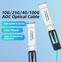 Kabel Optik Aktif SFP+ AOC 10Gbps 3m Multimode untuk 10G/25G/40G/100G Stacking Direct-Attach QSFP/QSFP28 RoCE