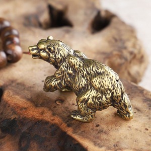 1pc Brass Big Bear Polar Bear Tabletop Ornament Brass Imposing Brown Bear Pet for Tea Antique <strong>Copper</strong> <strong>Gift</strong> - Product Image 5