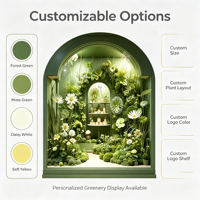 Arche de verdure artificielle naturelle fraîche, installation de marguerites en soie et mousse, décoration de vitrine, taille personnalisée, résistante aux UV, faite à la main