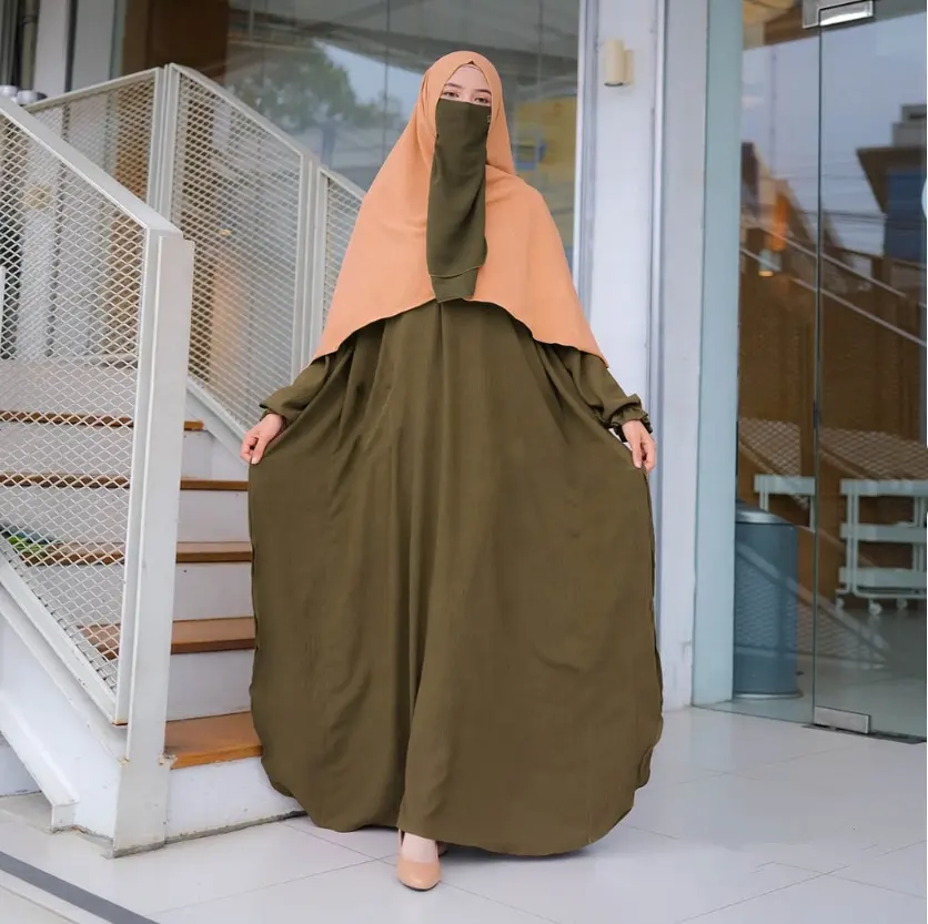 Muslim Women Dubai Abaya Prayer Dress with Pocket Eid Ramadan Prayer Garment Islam Modest Dresses Plain Muslim Islamic Clothing