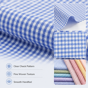 Tissu Gingham Léger et Respirant pour l'Été, 60% Polyester 40% Coton, Tissu à Carreaux Teint en Fil pour Coiffes et Chemises - Product Image 3