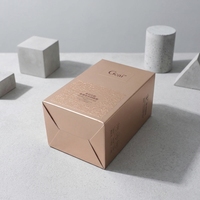Boîte d'emballage de maquillage de luxe écologique jetable avec logo personnalisé, poignée, finition mate, estampage à chaud doré, taille personnalisée