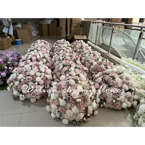 결혼식 장식을 위한 사용자 정의 60cm 핑크 장미 수국 꽃 공