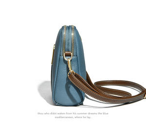 Sac de téléphone portable en cuir véritable pour femmes, mini sac à la mode vertical à bandoulière unique, sac messager avec poche pour femmes - Product Image 5