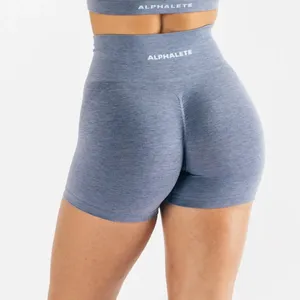 Echt nvgtn Nhà cung cấp cao eo Yoga thể thao quần short cho phụ nữ liền mạch alphalete pháp màu xanh khuếch đại ngắn
