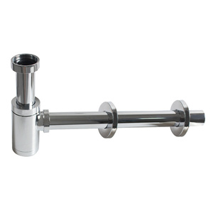 Manguera de drenaje de lavabo de baño de alta calidad chormed Silver P Trap Drainer Drain Pipe - Product Image 3