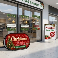Individuelles Weihnachts-Werbebanner mit Tragbarem Pop-Up Rollsystem, Sublimationsdruck auf Bambus-Fahnenmast, Bilderrahmen-Banner-Display